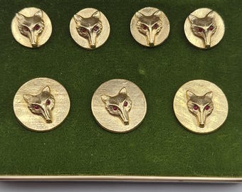 Ruby eyed Fox or Wolf blazer buttons set