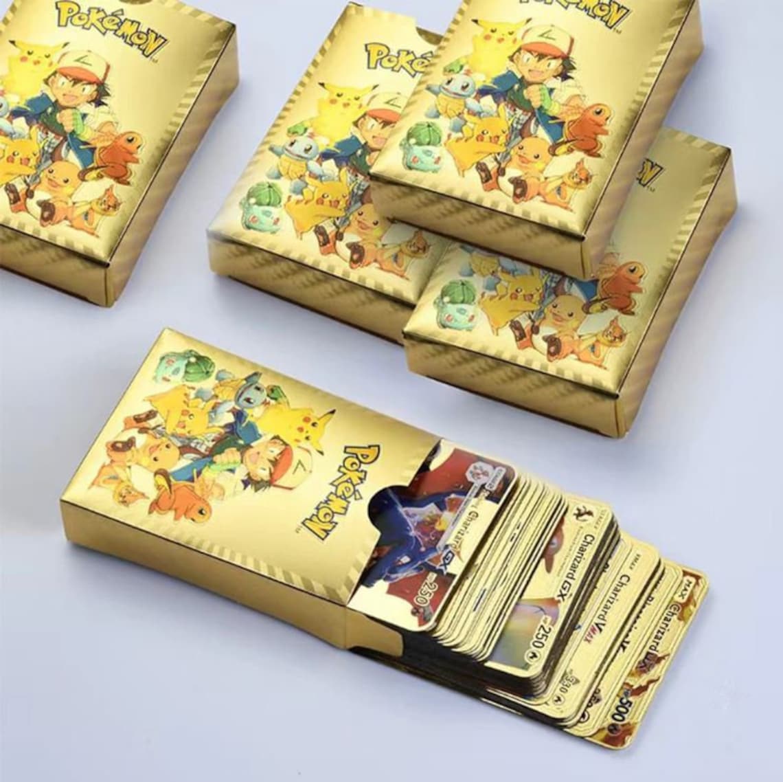 18k Gold POKEMON SET 55 CARDS Etsy