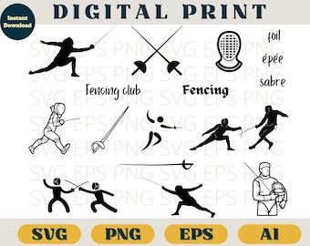 Fencing bundle, Fencing svg bundle, Svg Eps Png AI, Fencing clipart, Fencing SVG download, Fencing png, Fencing cricut, Fencing vector
