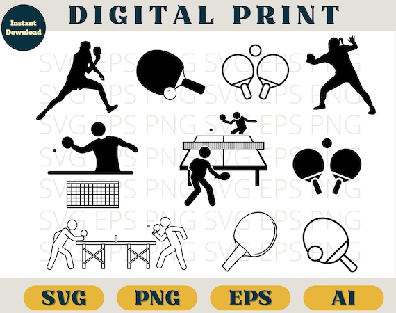 Table tennis svg, Table tennis clipart, Table tennis png, Table tennis cricut, Svg Png Eps Ai, digital download, Table tennis bundle