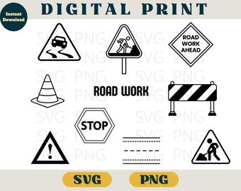 Road work svg, Road work sillhouette, Svg Png, Road work clipart, Road work cut file, Road work bundle, Road work clipart, Road work vector