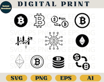 Crypto bundle, bitcoin bundle, crypto svg, bitcoin svg, cryptocurrency clipart, Svg Eps Png Ai, crypto cricut, crypto png, bitcoin png