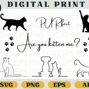 Kitten svg, Kitten clipart, kitten silhouette, kitten outline, kitten lineart, kitten cricut, cat svg, cat clipart, cute cat, Svg Png Eps Ai