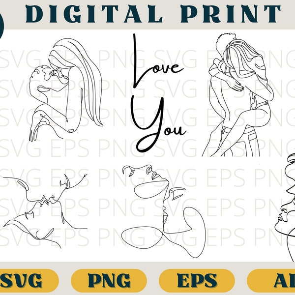 Romantic couple, hug and kiss, kiss, romantic couple svg, Couple clipart, couple png, couple svg, Svg Png Eps Ai, Romantic couple svg cricut