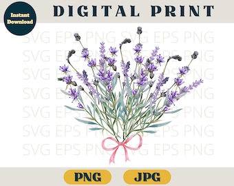 PNG, JPG Lavender flowers illustration | Vintage Lavender images |botanic wedding clip art | Romantic Lavender Invitations download | herb