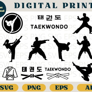 Taekwondo bündel, Taekwondo Karate Druck, SVG Eps Png AI | Taekwondo Martial art Karate Clip Art, Digitaldruck SVG Download, Taekwondo svg