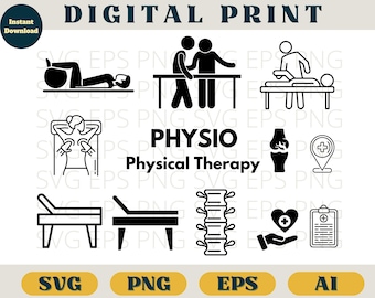 Physio svg, physio clipart, physio cricut, physio cut file, physio therapy, physio vector, therapy svg, therapy clipart, svg png ai eps