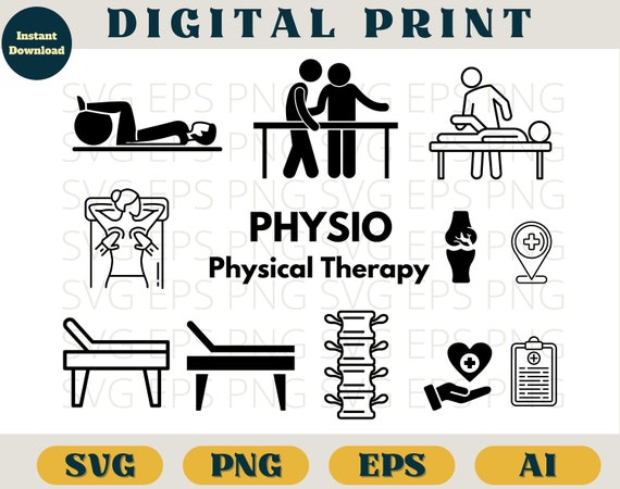 Physio svg, physio clipart, physio cricut, physio cut file, physio therapy, physio vector, therapy svg, therapy clipart, svg png ai eps