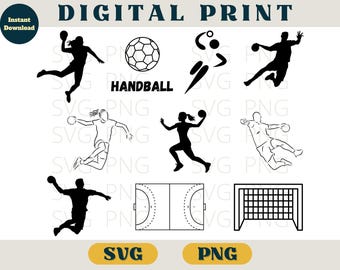Handball svg, Handball sillhouette, Svg Png, Handball cut file, Handball bundle, Handball clipart, Handball vector, Handball player