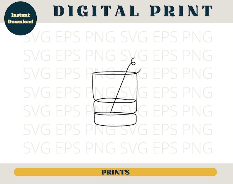 May include: A black and white line drawing of a glass with a straw. The glass is filled with liquid and has a simple design.