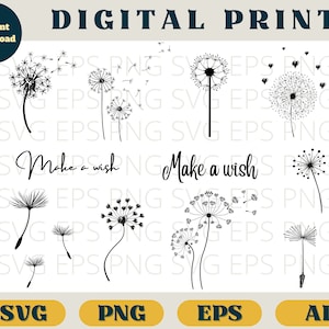 Löwenzahn Bundle, Löwenzahn drucken, SVG, eps Png AI, Löwenzahn Clipart, Löwenzahn Vintage SVG, Löwenzahn Cricut, Löwenzahn png, bündeln