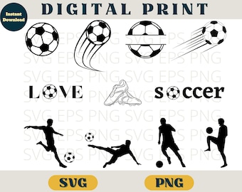 Soccer bundle, Soccer svg bundle, Svg Png, Soccer clipart, Soccer ball SVG download, Soccer player, soccer love cricut, soccer cut file