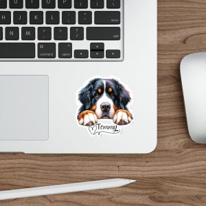 Sticker Berner Sennenhond gepersonaliseerde naam, vinyl hond sticker, Berner Sennenhond moeder geschenken, aangepaste hond sticker voor auto, laptop, vriend