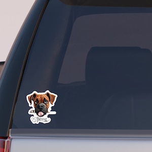 Boxer Dog Sticker Personalized Name, Vinyl Decal Sticker, Boxer Dog Mom Gifts, Custom Dog Sticker for Car, Laptop, Tumbler, Notebook, Friend