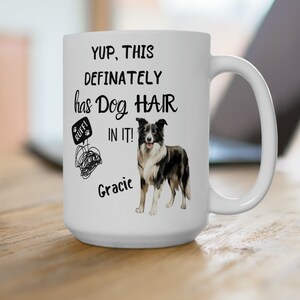Border Collie Personalized Mug, Custom Name Collie Mug, Dog Lover Mom Gift, Funny Gift for Sister, Coworker, Neighbor, New Pet Adoption Gift