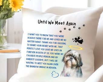 Shih Tzu Memorial Pillow, Dog Loss Gifts, Shih Tzu Angel Pillow, Sympathy Pet Loss Pillow, Shitzu Rainbow Bridge Gift Her, Friend, Neighbor