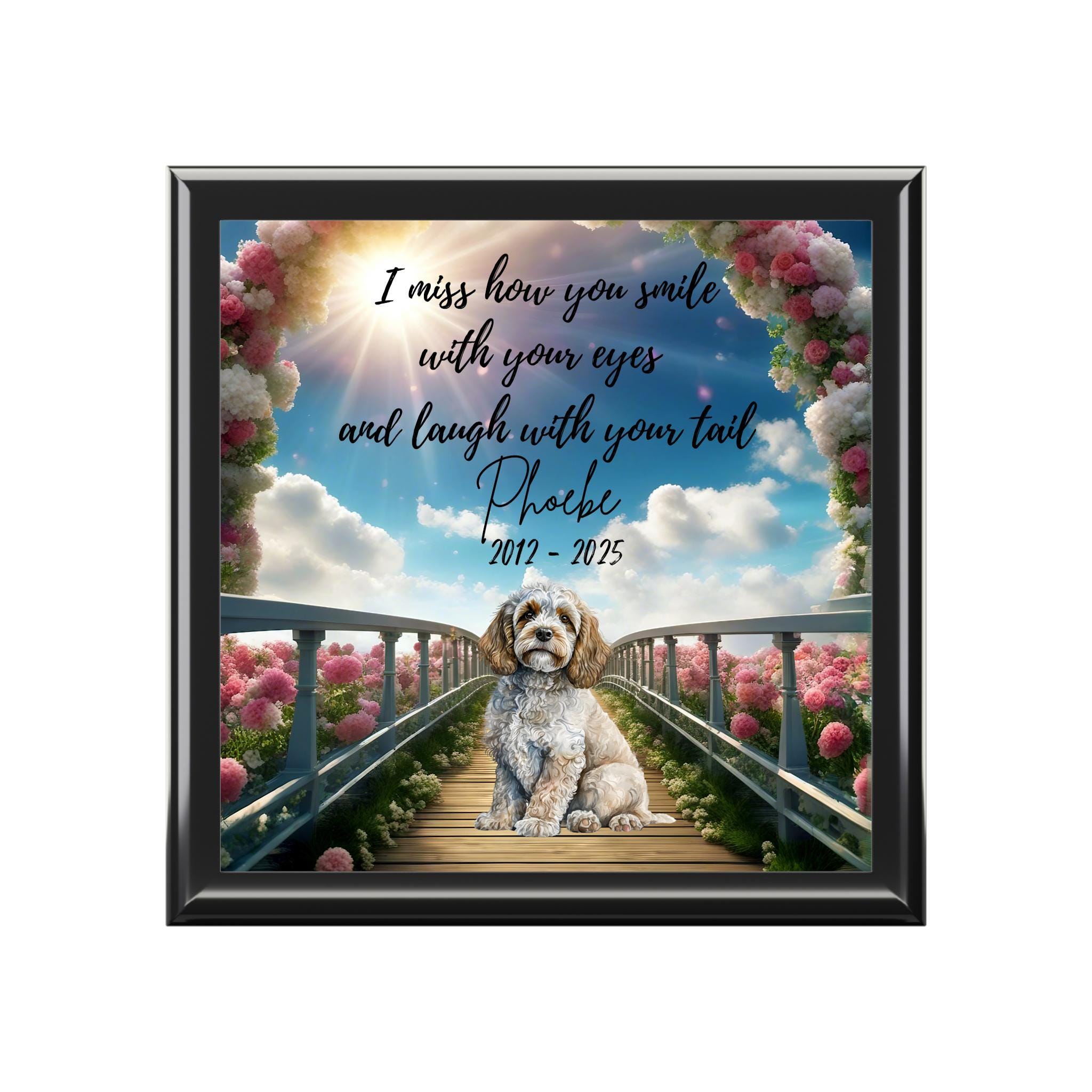 Personalized Cockapoo Dog Memorial Keepsake Box, Custom Name Cockapoo ...