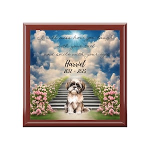 Shih Tzu Dog Memorial Box, Personalized Name Shitzu Memory Box, Pet Fur Remembrance, Rainbow Bridge Pet Loss Sympathy Gifts For Her, Grandma