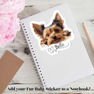 Yorkie Sticker personalized Dog Name, Vinyl Decal Dog Sticker, Yorkshire Terrier Mom Gifts, Custom Dog Sticker for Car, Tumbler, Notebook