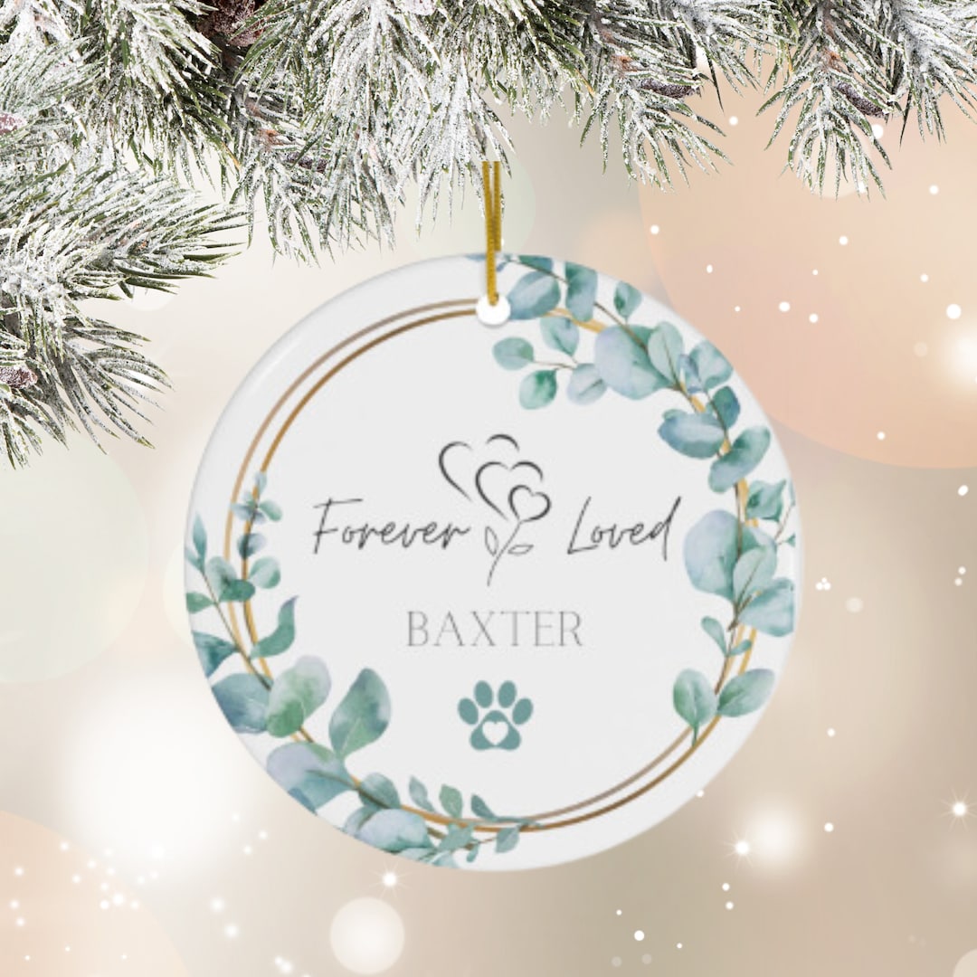 Custom Dog Cat Name Ornament, Personalized Pet Loss Memorial, Sympathy ...