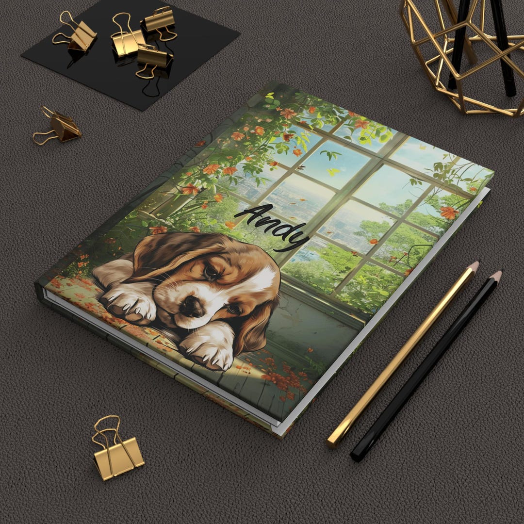 Beagle Notebook Beagle Dog Personalized Dog Name Hardcover Writing Journal, Custom ...