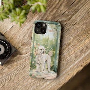プードルのスマホケース、プードルのママのスマホカバー、iPhone 15の犬用カバー、Android Samsung Galaxy S24カバー、ペットのポートレートガーデンスマホケースギフト