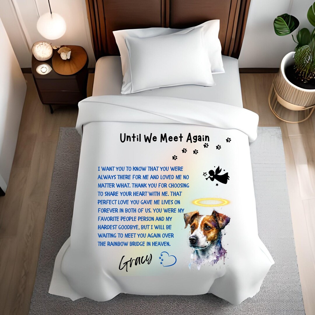 Personalized Jack Russell Terrier Memorial Blanket Custom Etsy UK
