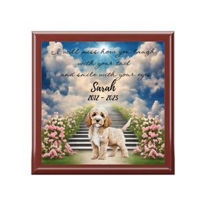 Cockapoo Memorial Box, Personalized Cockapoo Dog Memory Box, Pet Fur Remembrance, Rainbow Bridge Pet Loss Sympathy Gifts For Her, Grandma