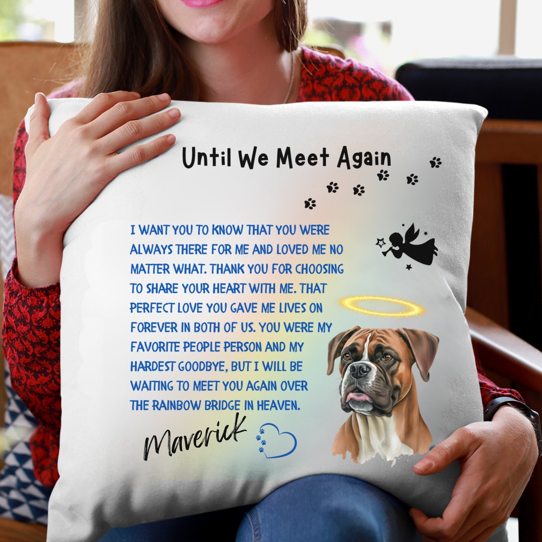 Personalized Boxer Dog Memorial Pillow Gift, Custom Name Boxer Pet Loss ...