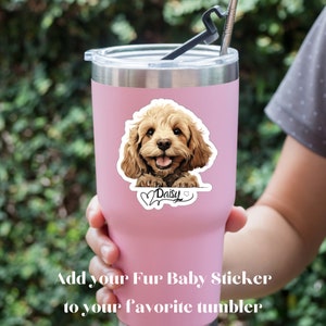 Cockapoo Sticker Personalized Dog Name, Vinyl Decal Sticker, Peeking Cockapoo Mom Gifts, Custom Dog Sticker for Car, Laptop, Tumbler, Friend