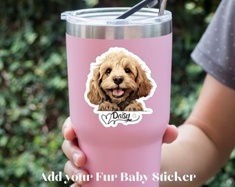 Cockapoo Sticker Personalized Dog Name, Vinyl Decal Sticker, Peeking Cockapoo Mom Gifts, Custom Dog Sticker for Car, Laptop, Tumbler, Friend