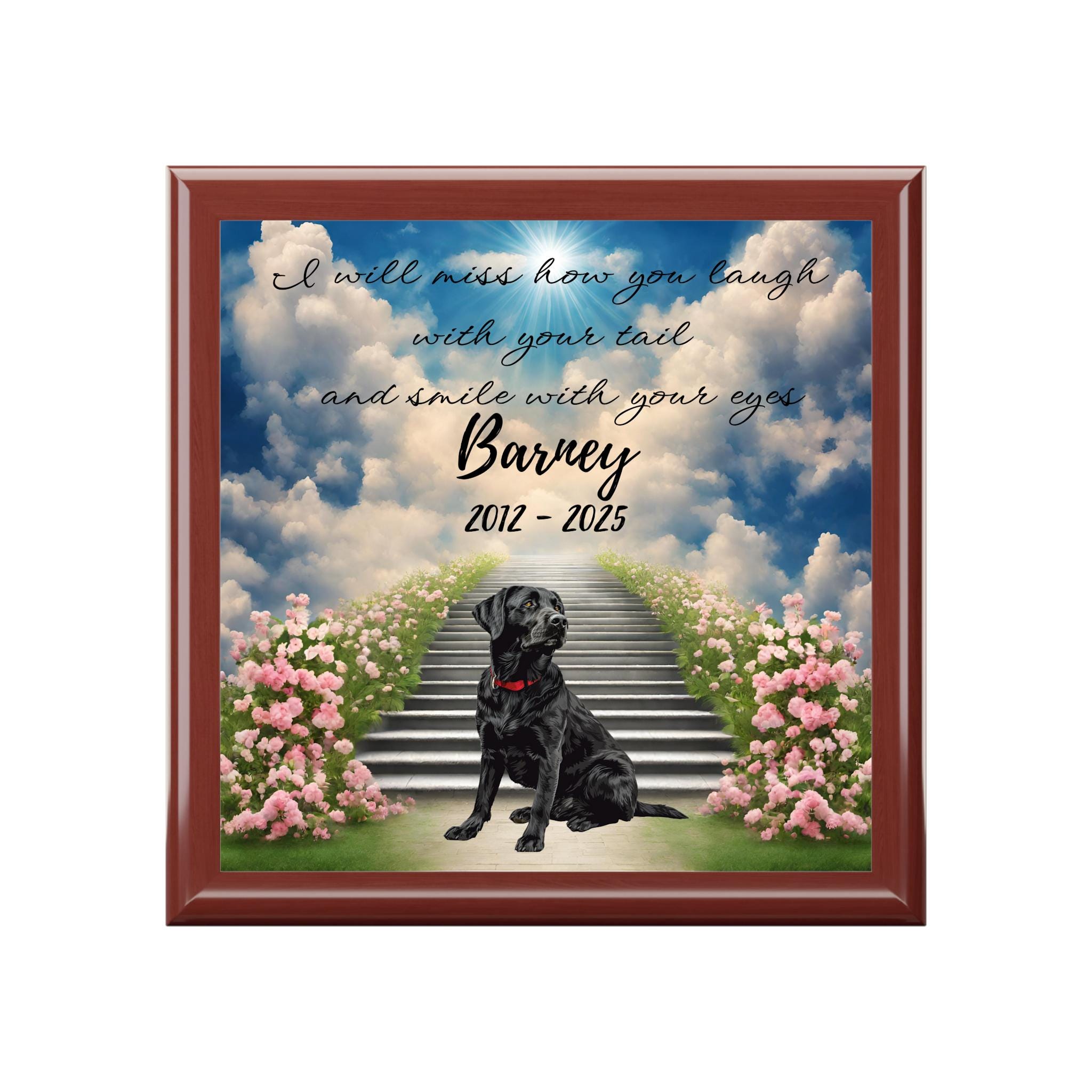彩冷える タケヒト MEMORIAL BOX Black Labrador Memorial Box, Personalized Name Labrador Dog Memory