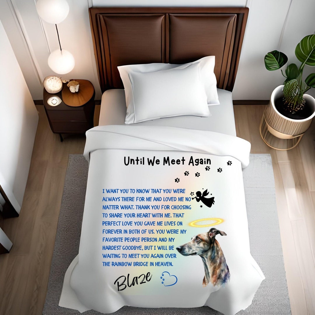 Greyhound Throw Personalized Greyhound Memorial Blanket, Custom Greyhound Dog Name ...