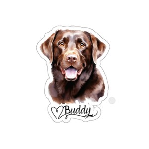 Sticker Chocolate Labrador Personalized Dog Name, Vinyl Decal Sticker, Chocolate Lab Mom Gifts, Custom Sticker Gift for Dog Lover Pet Parent image 6