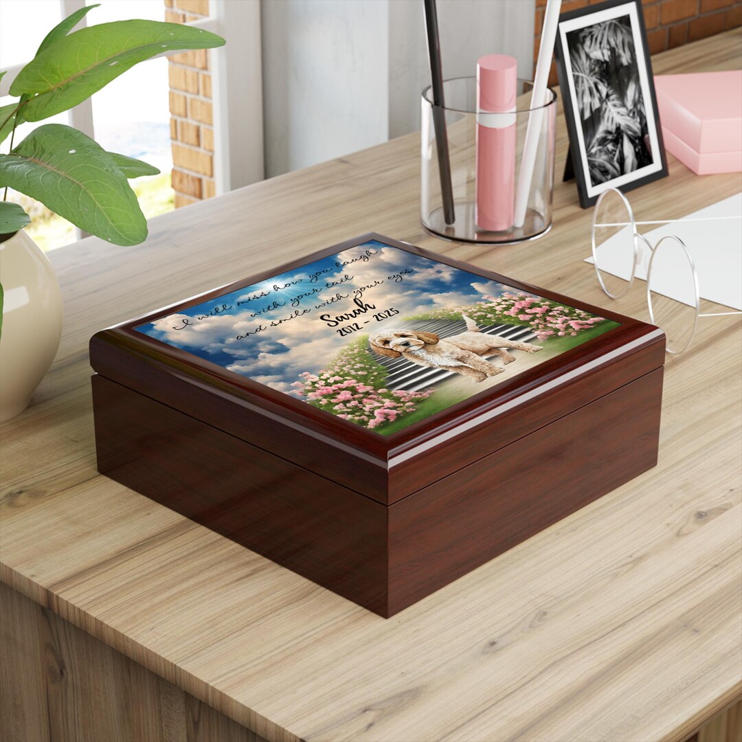 Personalized Cockapoo Memorial Keepsake Box, Custom Name Cockapoo Dog ...