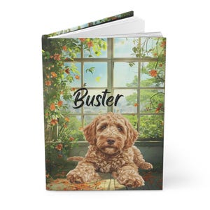 Goldendoodle Journal, Personalized Dog Name Hardcover Writing Journal, Custom Lined Notebook Diary, Gifts for Goldendoodle Dog Mom, Grandma
