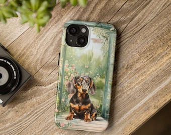 Dachshund iPhone Case, Dachshund Dog Phone Cover, Tough Case for iPhone 15, Android Phone Case, Samsung Galaxy S24, Pet Portrait Mom Gifts