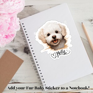 Sticker Bichon Frise Personalized Dog Name, Vinyl Dog Decal, Bichon Dog Mom Gifts, Custom Dog Sticker For Laptop, Tumbler, Notebook, Friend