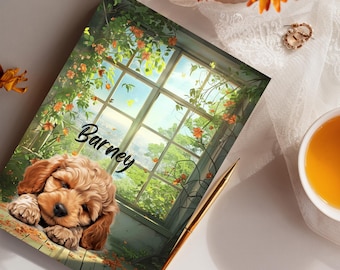 Cockapoo Personalized Dog Name Hardcover Writing Journal, Custom Lined Notebook Diary, Meditation Book, Gift for Cockapoo Dog Mom, Friend