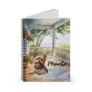 Yorkshire Terrier Notebook, Personalized Dog Name Spiral Bound Writing Journal, Custom Ruled Line Notebook Diary, Gifts for Yorkie Dog Mom