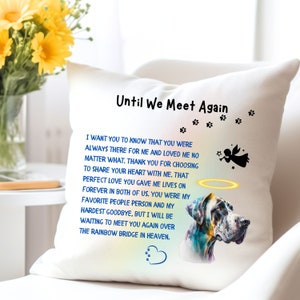 Great Dane Memorial Pet Pillow, Great Dane Angel Loss Pillow, Dog Throw Pillow, Great Dane Rainbow Bridge Gifts Her, Him, Friend, Neighbor