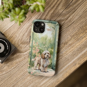 コッカプー犬用スマホケース、コッカプーiPhoneカバー、iPhone 15用タフケース、Androidスマホケース、Samsung Galaxy S24、ペットポートレートスマホケース