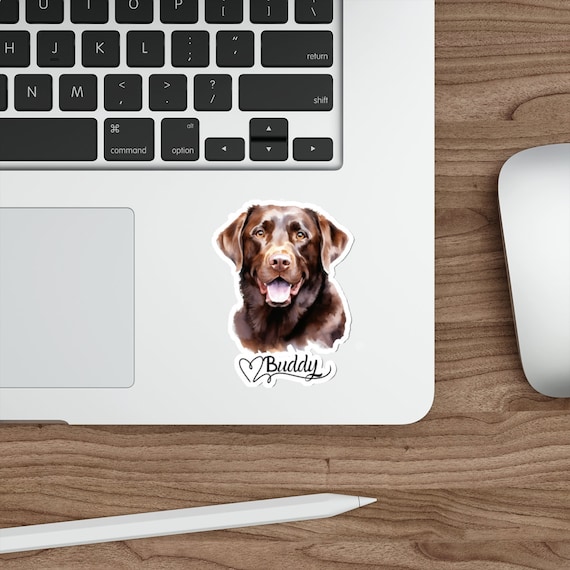 Sticker Chocolate Labrador Personalized Dog Name, Vinyl Decal Sticker, Chocolate Lab Mom Gifts, Custom Sticker Gift for Dog Lover Pet Parent