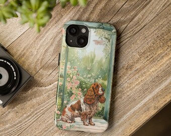 Cocker Spaniel Phone Case, Cocker Spaniel Mom Phone Cover, iPhone 15 Dog Cover, Android Samsung Galaxy S24 Cover, Dog Garden Phone Case Gift