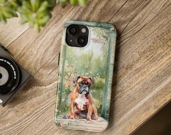 Boxerhundstelefonskal, Boxerhundstelefonskal, Tåligt fodral för iPhone 15, Android-telefonskal, Samsung Galaxy S24, Telefonskal med husdjursporträtt Gåvor