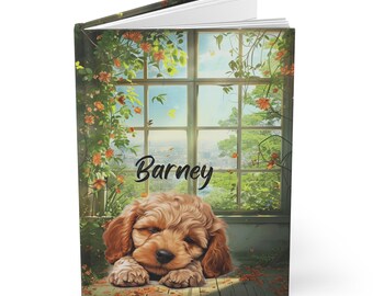 Cockapoo Journal, Personalized Dog Name Hardcover Writing Journal, Custom Lined Notebook Meditation Diary Gifts, Birthday Gift for Dog Mom