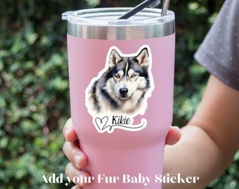 Husky Aufkleber Personalisierter Hund Name, Vinyl Aufkleber Alaskan Husky Aufkleber, Siberian Husky Mom Geschenk, Individueller Hundeaufkleber für Auto, Laptop, Freund