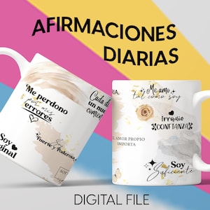 Afirmaciones diarias para ella Mug Wrap png Sublimar Taza