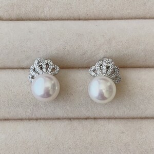 Natural Fresh Water Pearl Earrings, 925 Sterling Silver Earrings