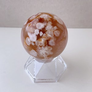 Flower Agate Crystal 44mm Spheres, Cherry Blossoms Crystal Ball, Sakura Agate, Cherry Blossom Flower Crystals, Agate Ball, Madagascar